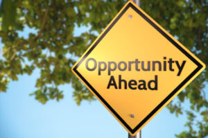 Opportunity ahead sign